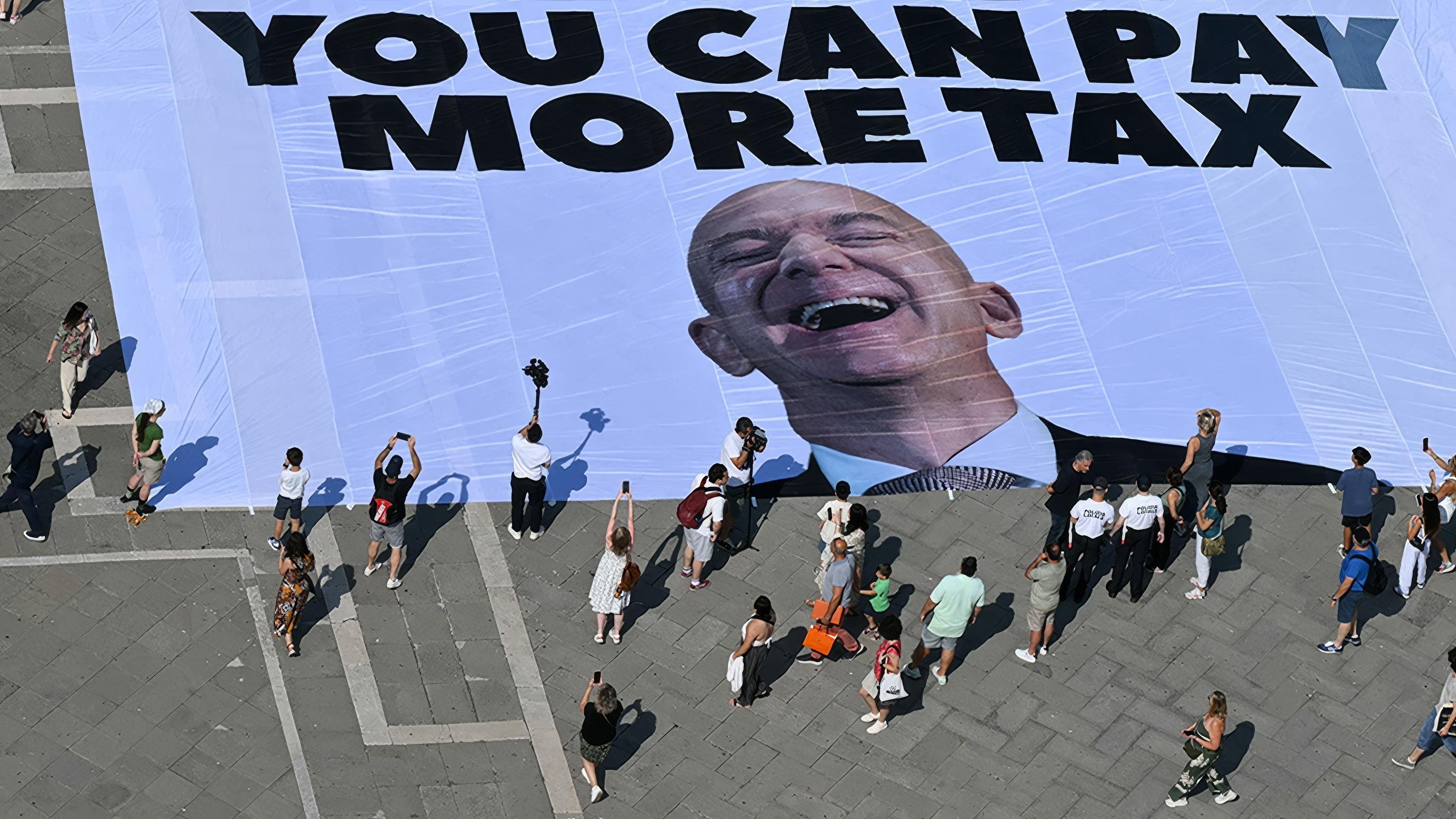 Protesters demand Amazon founder pay more taxes before Venice wedding. Our estimate: Bezos has likely paid a significant amount. Heres what hes likely to pay in the future